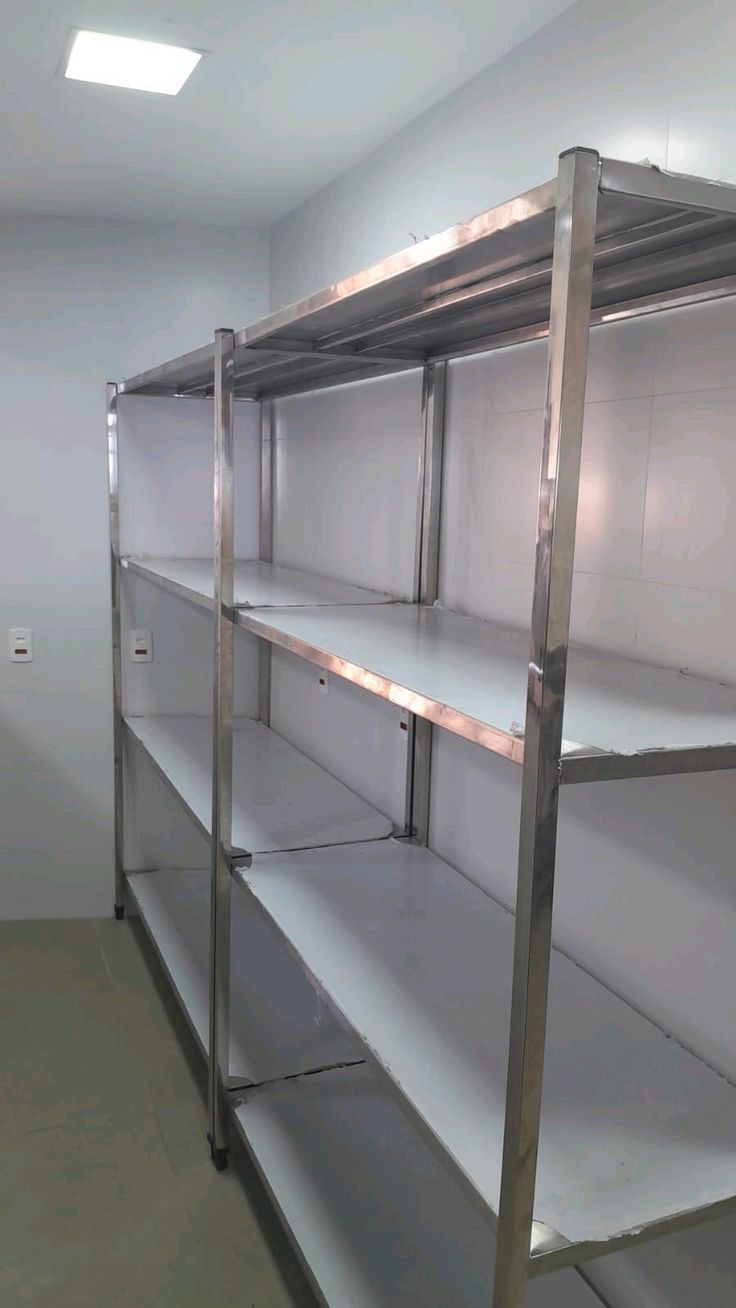 Stainless shelving made by Heffmech and fitted in a cold room